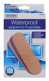 100PK WATERPROOF ASSORTED  PLASTERS